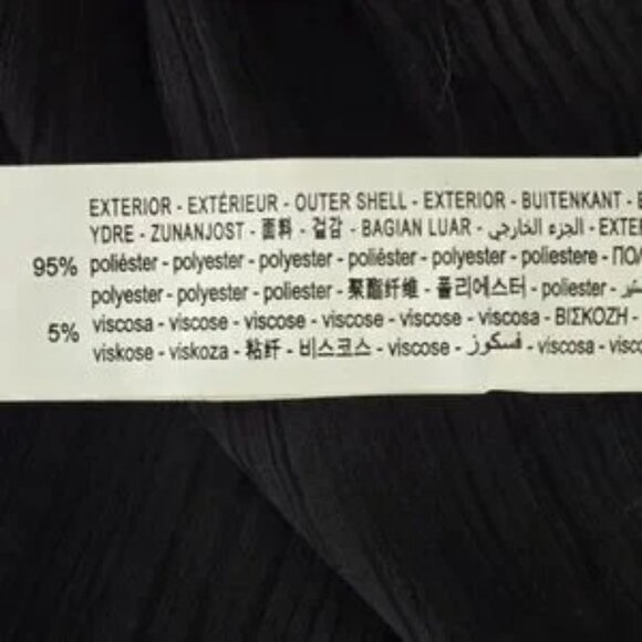 Zara Baby Doll Long Sleeve Sheer Blouse Black XS Like New - Picture 8 of 8